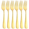 Matte Gold Dinner Fork Set, GoGeiLi 8.0-inch Stainless Steel Satin
