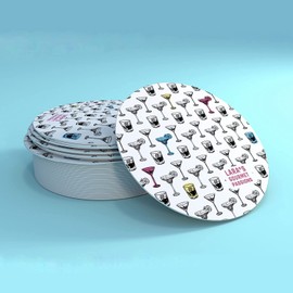 Old South Pickled Garlic (2 Pack) bundled with 4 count Lara's Gourmet Passion coasters