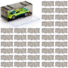 Marsui 100 Pcs 1/64 Scale Toy Cars Organizer Storage Case Clear Individual Toy Car Display Case1.4 x 1.4 x 3.5 Inches