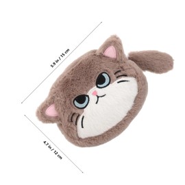 Gatuida Cute Cat Plush Coin Purse with Ample Storage Soft Cartoon Change Wallet for Students Portable Kawaii Card Holder and Makeup Bag White