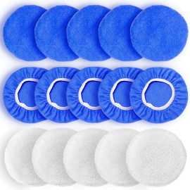 Fonaroll 5 to 6 Inch Car Polisher Pad Bonnet 10*Microfiber+