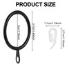 tonyg-p 20 Pack Metal Curtain Rings with Plastic Curtain Hooks,