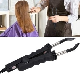 Conector de cabello de fusión de forma plana profesional, conector de extensión de cabello Conector de cabello de temperatura ajustable de hierro Pinzas calefactoras profesionales para extensiones de