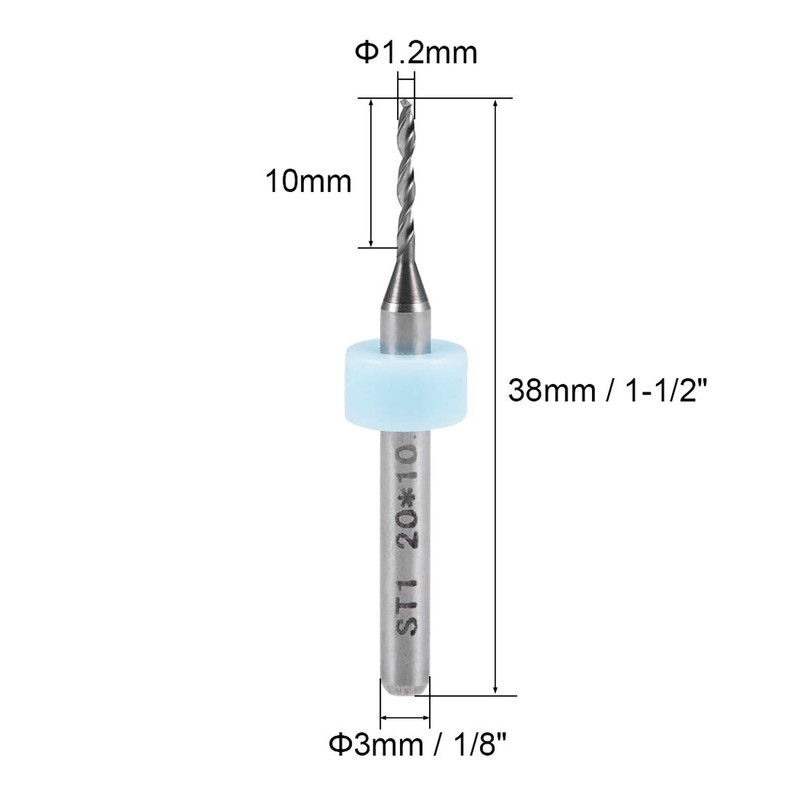 TA-VIGOR 10Pcs 1.2mm Micro Drill Bit, 1/8 Inch Shank PCB