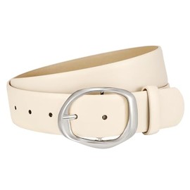 JASGOOD Women Leather Belts with Silver Buckle Fashion Leather Waist Belt Ladies Casual Belt for Jens Pants