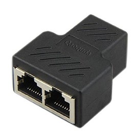 Qaoquda RJ45 Splitter Adapter 1 to 2 Dual Female Port CAT 5/CAT 6 LAN Ethernet Socket Splitter Connector Adapter
