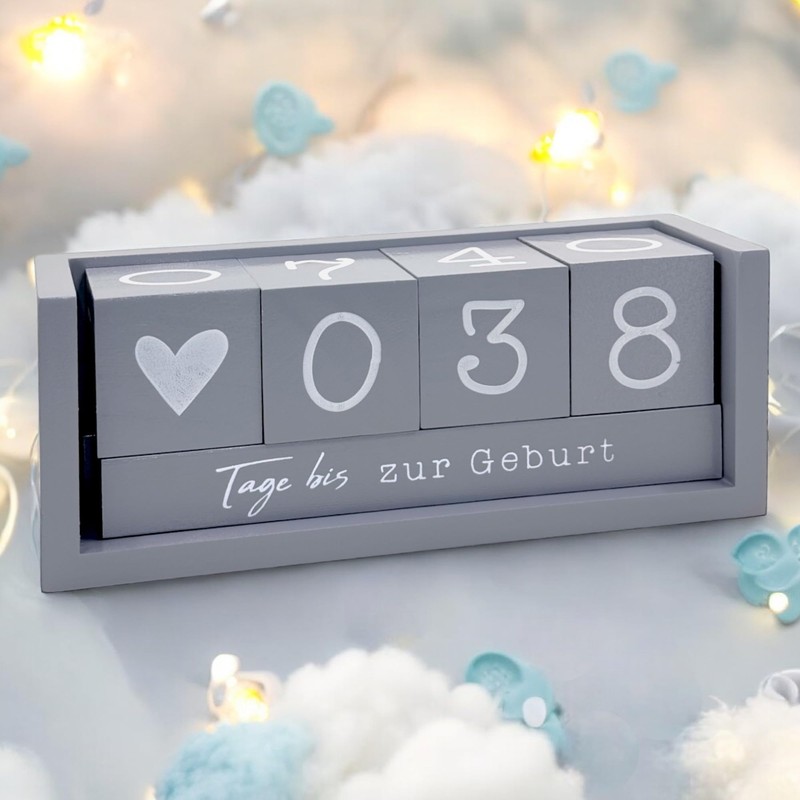 MIJOMA Yearly Countdown Calendar Wooden Cube - Permanent Yearly Table