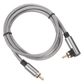 DMiotech 90 Degree RCA Cable 6.6ft, RCA Subwoofer Cable Dual Shielded Stereo Audio Cord for Home Theater, HDTV, Speakers, Hi-Fi Systems, Amplifiers