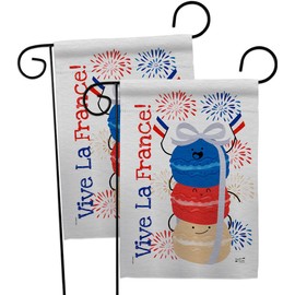 Angeleno Heritage Vive La France Garden Flag 2pcs Pack Regional Bastille Day French National CelebrationFrance Country House Decoration Banner Small Yard Gift Double-Sided, Made in USA