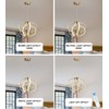 Munbea Modern Gold LED Chandelier with Remote Control, Dimmable LED