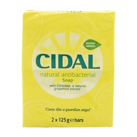 Cidal Natural Antibacterial Soap Twin Pack 125g.