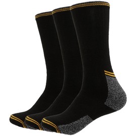 GA COMMUNICATIONS 3 Pair Men's Heavy Duty Work Socks, Mens Workwear Ultra Soft Comfortable Reinforced Heels & Toes Breathable Elasticated cuffs Working Sports Hiking Cotton Rich Socks BGY Pack 3