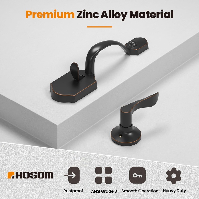 HOSOM Front Door Handle Set No Lock Exterior Door Handle