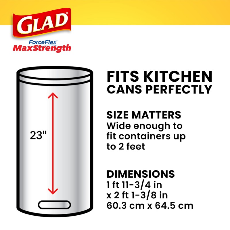 Glad Tall Kitchen Trash Bags 13 Gallon, MaxStrength Lemon Fresh