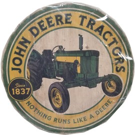 John Deere 18" Round Wooden Retro Tractor Sign