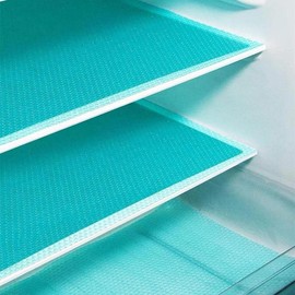 Refrigerator Liner, 4pcs Washable Refrigerator Mat, Waterproof Oil-proof Refrigerator Liner Pad, Non-slip Placemat for Kitchen Dining Table Freezer Shelf Cabinet Drawer - Color: Light Green, Specification: one-size