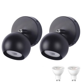 Volcode 2pack 12V RV Wall Sconce Light with GU10 Bulbs(included), RV Interior Light with On/Off Switch, 4000K Nature White Ceiling Light, 12volt Flush Mount Light fixture for Motorhome, Camper, Boat