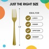 Disposable Gold Plastic Forks 200 Pcs - Heavy Duty Gold