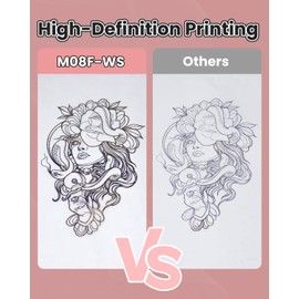 Phomemo Phomemo M08F Bluetooth Tattoo Stencil Printer, Thermal Stencil Printer with 10pcs Transfer Paper, Tattoo Transfer Machine for Artists & Beginners, Compatible with Phone, Tablet & PC