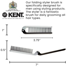 Kent For Men Travel Size Folding Styler Hair Brush