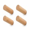 evory 4 Pack Coat Hooks Mounted Rustic Wooden Heavy Duty