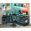 Coleshome 66" L Shaped Gaming Desk, Corner Computer Desk, Sturdy