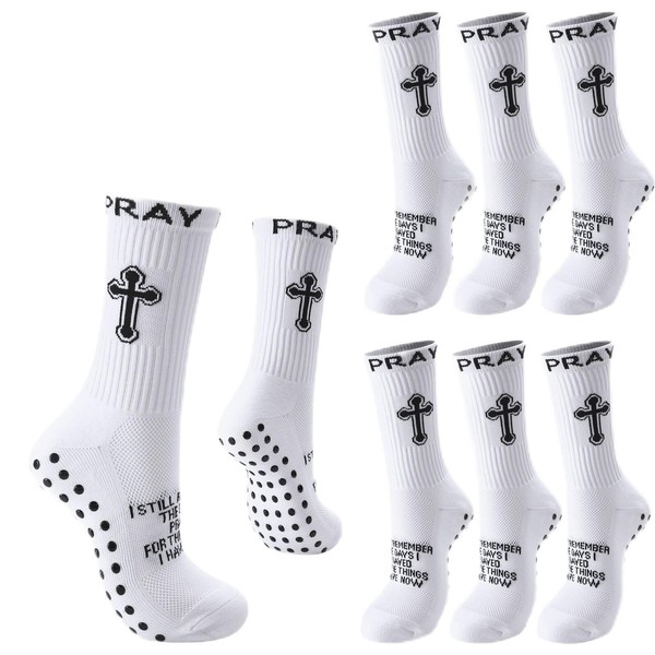 Jetec 4 Pairs Cross Grip Soccer Socks with 4 Cards