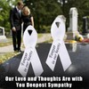 100 PCS White Ribbon Pins, Memorial Ribbons in Forever in