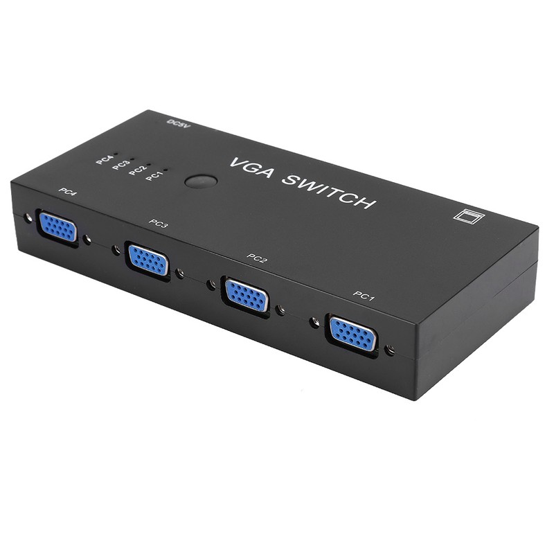 Switcher Video Converter VGA Adapter HD Display Computer Accessories Black