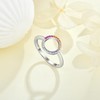 925 Sterling Silver Rainbow Sapphire Cz Circle of Life Ring