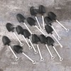 AUEAR 100 Pack Mini Shovel Shape Spoons Black Plastic Disposable