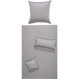 Erwin Müller Landshut Bed Linen Mako Satin Silver Size 135 x 200 cm (80 x 80 cm)