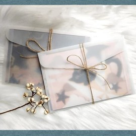 30 Pack Translucent Envelopes 5x7 Clear Invitation Envelopes Translucent Vellum Envelopes Blank White Envelope for Wedding Greeting Parties Card Postcards Photos
