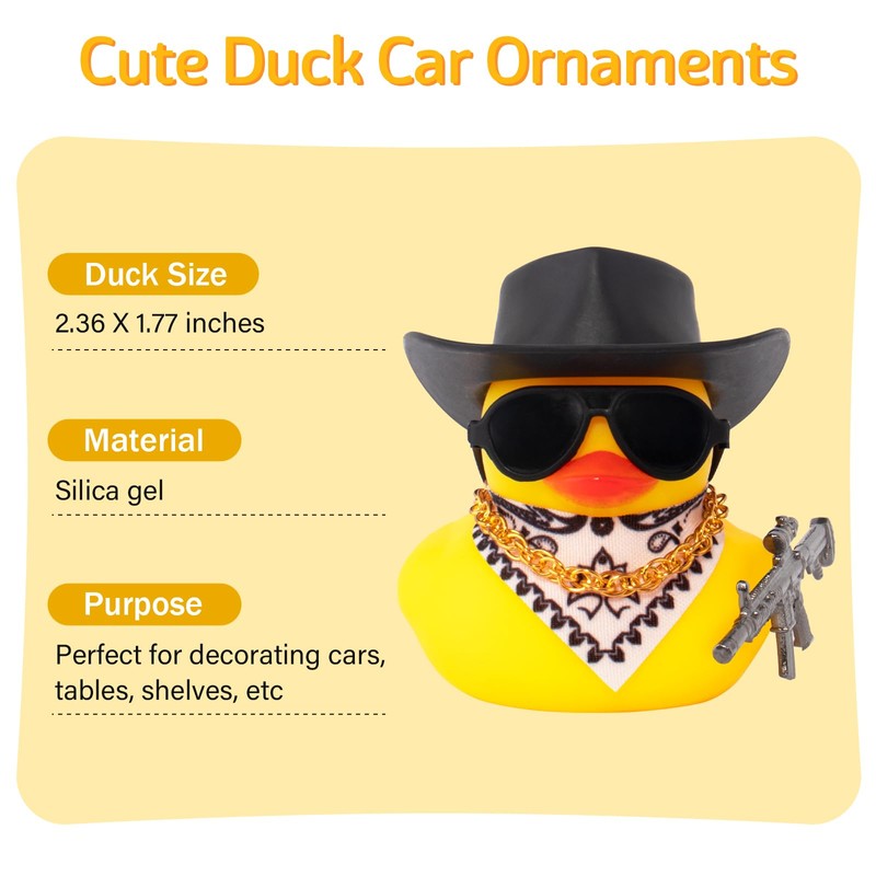 wonuu Car Rubber Duck Ornament Cool Car Accessories Duck Car