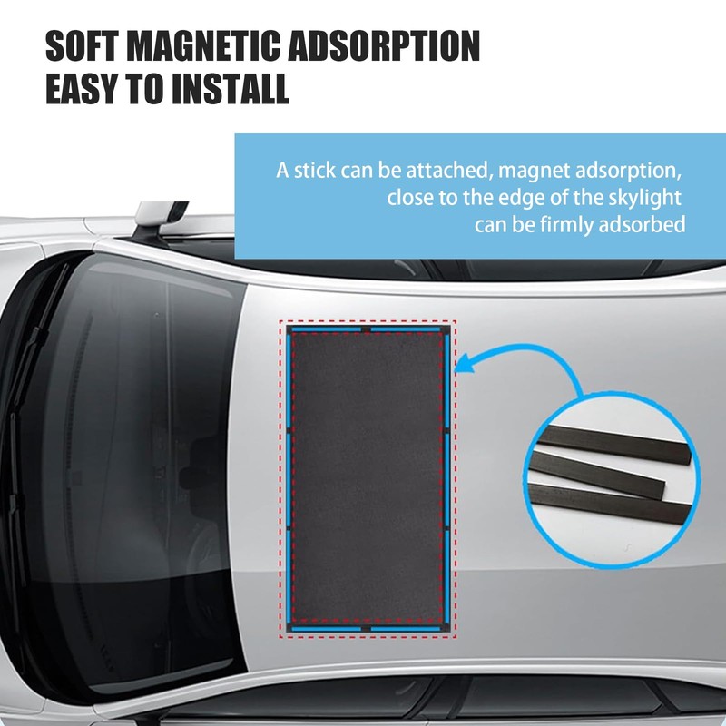Merdege Car Sunroof Breathable Mesh, Foldable Camping Accessories, No Tool