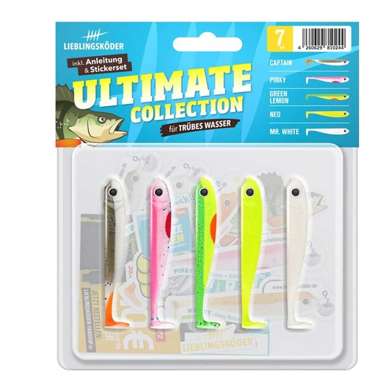Lieblingsköder Gummifische 7cm - 5 Angelköder, Farbe Lieblingsköder:Ultimate Collection trübes