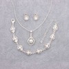 OTTFF Bridesmaid Jewelry Set Gift For Wedding 4 Sets Silver