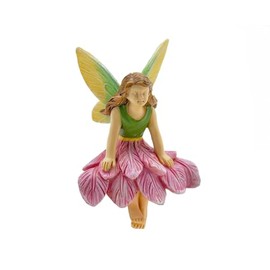 Marshall Home & Garden Sunshine Fairy - Flower Petal Dress - Multicolor Resin Miniature Figurine for Fairy Garden, 4 x 1 Inch, MG487