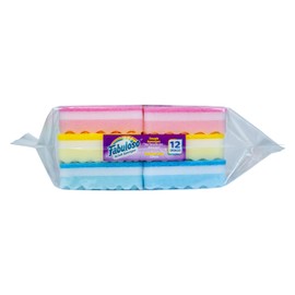 Fabuloso Sponges Rainbow 12 CT | Assorted Color Scratch-Free Sponges for Dishes and Surfaces | 12 Rainbow Dishwashing Sponges from Fabuloso for Bold and Bright Cleaning Experience
