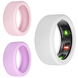 Silicone Protector Compatible with RingConn Gen 2, Elastic Cover for Working Out (M, Pink+Purple+White)