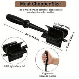 Minced Meat Chopper - Meat Chopper, Ground Meat Chopper, Versatile High-Temp Heat-Resistant Hamburger Masher, Masher and Chopper Heat Resistant Potato Masher