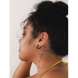 Hanary Huggie Hoop Black Spike Heart Earrings, Gothic Punk Grunge Emo Y2k Earrings, Goth Jewelry, Christmas Jewelry Gift For Women