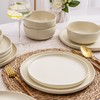 AmorArc Ceramic Dinnerware Sets, Wavy Rim Stoneware Plates and Bowls