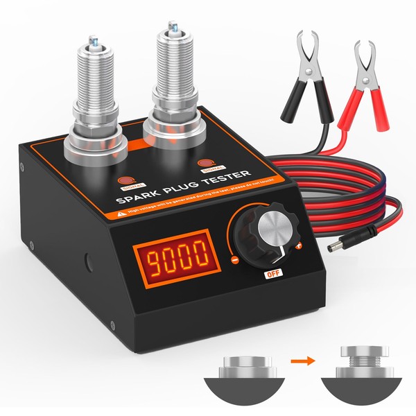 Spark Plug Tester Dual Holes, 500-9000RPM Adjustable Ignition Coil Tester