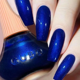 COSMOO Blue Nail Polish, 12ml Quick Dry Nail Lacquer, Super Lustrous Nail Enamel Polish, Shimmer Iridescent Ultrachrome Art Varnish, 0.41 fl oz