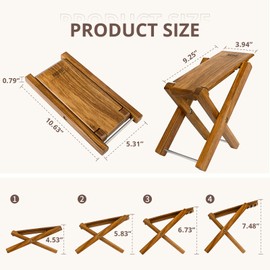 Guitar Stool Foot Rest, Adjustable Foot Stool Folded Wooden Pedal,Pedicure Foot Stool Footrest 4 Level Suitable for Guitar (Zebra)