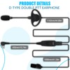 Retevis Walkie Talkie Headset with Boom Mic D Shape Double