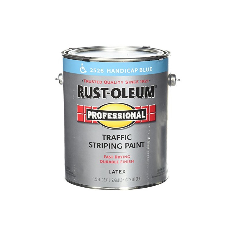 RUST-OLEUM 2526402 Handicap Flat Traffic Striping Paint, Blue, 1 Gallon