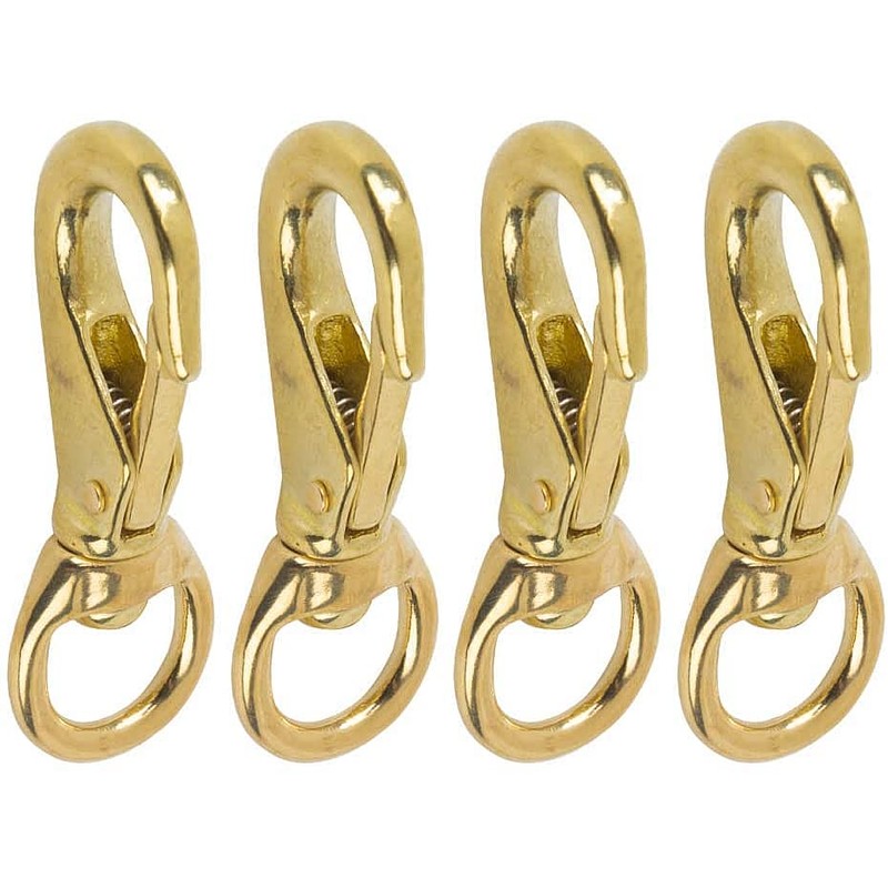 Faneta 3-1/4 inch Solid Brass Swivel Snap Hooks Clips with