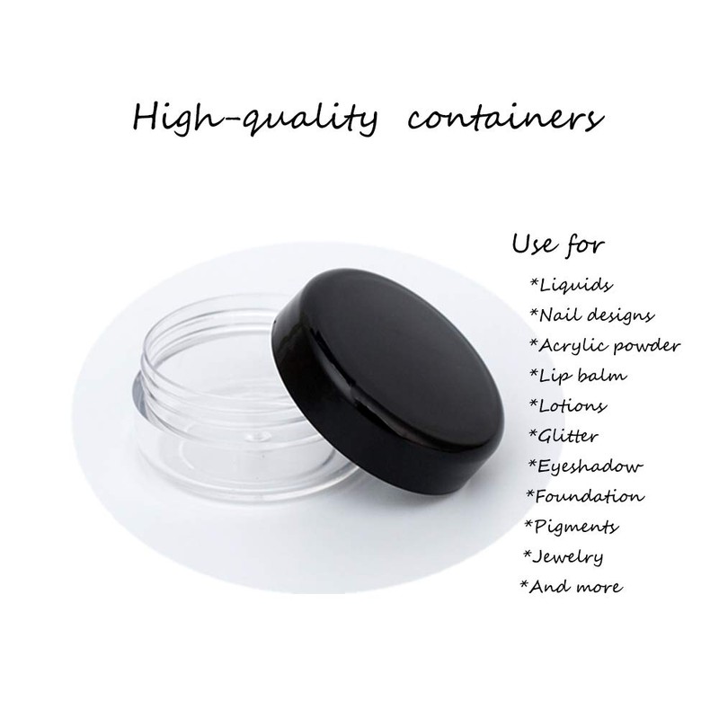 3 Gram Cosmetic Sample Jars with Lids 50pcs Empty Tiny
